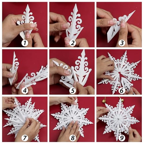2 stuks Kerstmis snijden Dies 3D Sneeuwvlok papier knippen Stencils Xmas Metal Die knipt voor DIY Scrapbooking Album Decoratief Kerstboom Decor Embossing Dies Card Making 4
