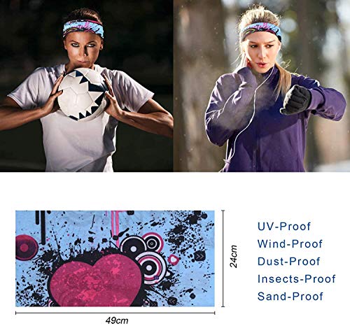 Bandana Hoofdband, 6 Pack Wasbare Gezicht Dek Neck Sjaal Hoofddoek, Multifunctionele Bescherming Balaclava, Ademende Snood, Hoofdband UV-weerstand voor Outdoor Sport, # 1 Type-A Patroon 5