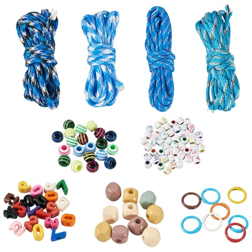 Letterkralen voor sleutelhangers maken cijfer acryl kralen kubus Europese kleurrijke kraal met ringuitingen toouwen voor doe-het-zelf sleutelhanger sieraden maken kits