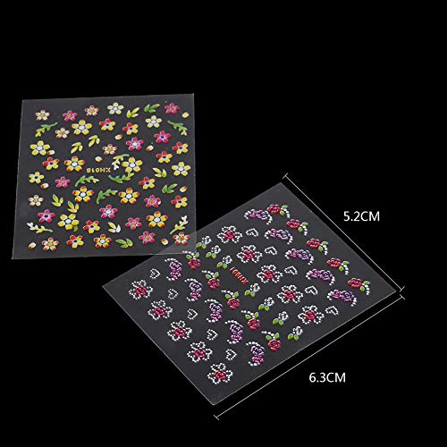 50 Vellen Nagel Art Stickers Stijlvolle 3D Nagel Sticker Bloem Ontwerp Zelfklevende Nagel Stickers DIY Kleurrijke Nagel Art Cadeau voor vrouwen meisjes 5