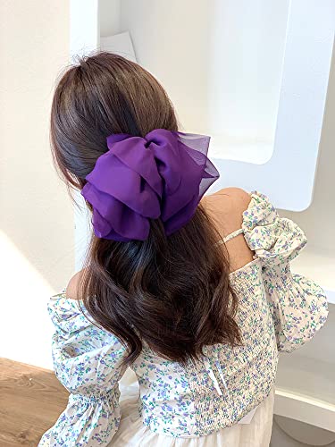Big Hair Bows Clip Hair Clips voor vrouwen Meisjes Vrouwen Chiffon Tulle Bows Big Hair Clips Hair Clip Hair Accessoire voor bruiloft feest dagelijks dragen 3