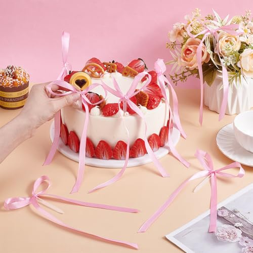 16 stuks Pink Bow Cake Decoraties, 17 x 12 cm Bow, Cake Decoraties, Vintage Cake Toppers, Elegante Thema's, Roze Bow voor verjaardagsfeest, Cake Decoraties 4