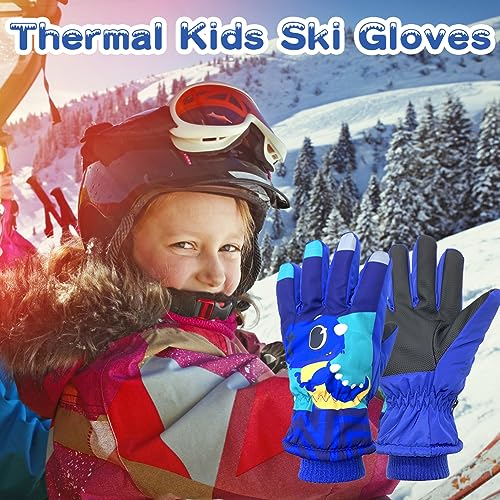 Kinderen Ski Handschoenen, Waterdichte en Winddichte Cartoon Kinderen Handschoenen, Warme Handschoenen, Winter Ski Handschoenen voor jaren, Jongens, Meisjes en Jongens, 4-10 jaar oud