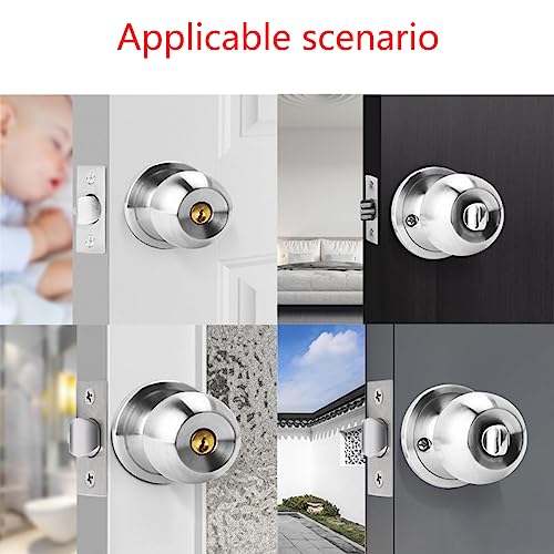 Stainless Steel Entracne Entracne Door Handvat Lock Knobs Lock Set - Sleutel vergrendelen - koperen vergrendelaar - vergrendelen grootte 60/70mm 3