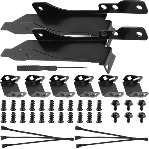 Dual Fan Mount Rack PCI Slot Bracket Kit, 12cm PC Fan Computer Radiator DIY Bracket Tool met PWM Fan Splitter Kabel, Kabelbanden, Schroeven