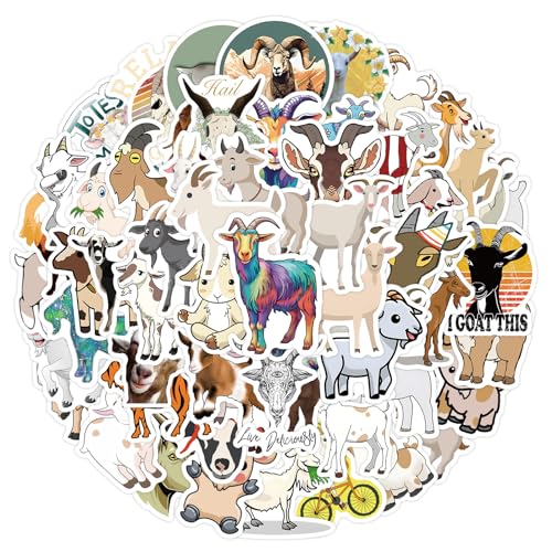Geitenstickerset, 50 stuks Geitenstickerset, Geitenstickerset, Waterdichte Vinyl Stickers, Auto, Motorfiets, Fiets, Skateboard, Snowboard, Bagage, Laptop, Koffertje, Helm, Motorfiets 5