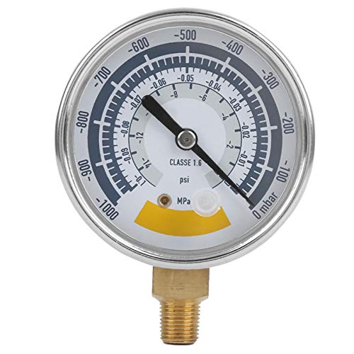 Drukmeter, 304 Roestvrij staal Nauwkeurige luchtmeter voor Vacuümpomp 0~-14psi G1/4 inch connector voor het meten van thuiswatermeters