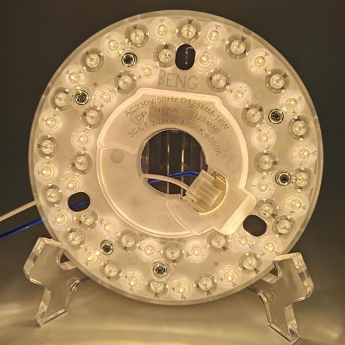 Plafond Ventilator licht vervangingspaneel PCB LED Retrofit Kit 18W 3000K 4000K 6000K 3 Kleur Dimbaar Compatibel Meest LED Dimmers Magnetische Montage Design (230V) 3