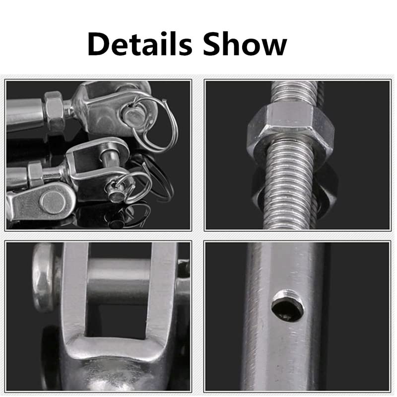 Roestvrij stalen gesp, roestvrij staal gesloten body jaw gesp Rigging Schroef Jaw voor het afstellen van spanning op touwen, kabels en lijnen M6 SILVER 5