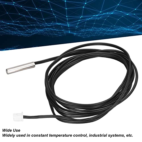 Verpakking van 10 temperatuursensoren 5K-100K Ohm -25°C tot 125°C Temperatuursensor NTC Temperatuursonde Thermistors Sensor Cilindrische aansluitkop, 2m Kabellengte (10K B3435) 5