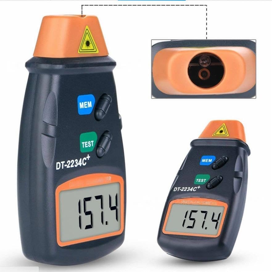 Professionele digitale snelheidsmeter, digitale laser foto tachometer contactloos RPM tachy 4