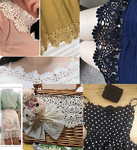 3 Yard 10cm brede melk zijde Vintage Lace Board Lace Ribbon Lace Borduurwerk Decoratieve Ribbon Lace Floral Ribbon Border voor Naaiwerk Lingerie bruiloft jurk bruiloft Home Decor, zwart 3