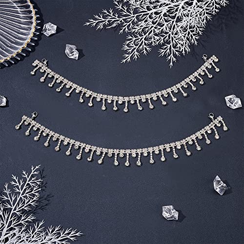4Pcs 2 Styles Schoen Decoratie ketting, Crystal Rhinestone Schoenen Kettingen Crystal Schoen Charms Lace Locking Clips Sieraden Accessoires voor Sneaker Boots Party Schoenen Decoraties