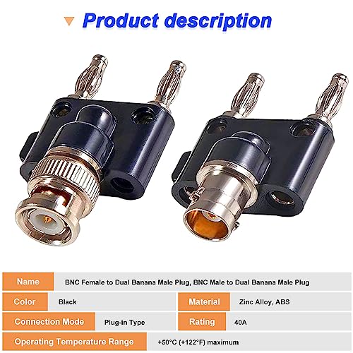 BNC aan Banana Plug & BNC Vrouw aan Banana Plug, RF Coaxiale Adapter, Bind Polen Connector (4