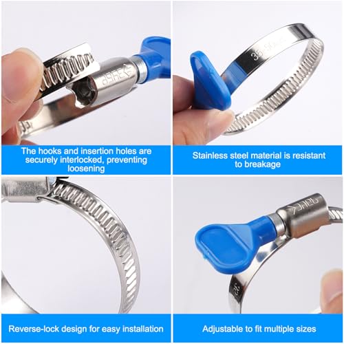 Universele asmanchetten, 10 stuks, robuuste roestvrijstalen CV-slangklimmen, verstelbare klamklam, asmanchet voor de meeste mensen 3