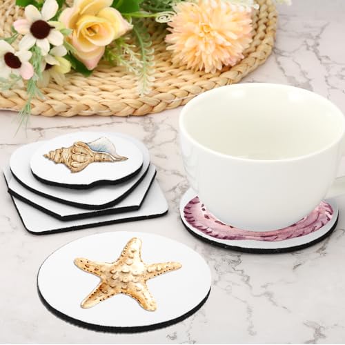 Sublimatie onderzetters Blanken, 24st 10cm Ronde Blanke Beker Onderzetters voor Thermische Sublimatie DIY ambachten, Wit 5