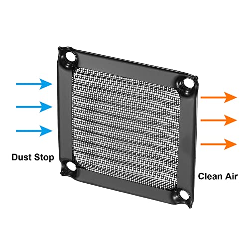60 mm Ventilator, Filter, Grille met Schroeven, 4 Pakjes aluminium, Roestvrij stalen Frame, Net, Waterdicht, Stofdicht, voor Computer, Beschermhoes, Zwart 5