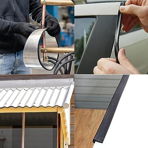 Edge Trim U Seal Black Rubber U-Channel Rand Trim Rubber Seal, U Shape Weather Stripping voor Randbeschermer Past 3/64" - 5/64" Rand 20ft Lengte 4