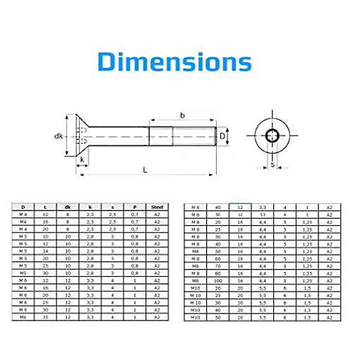 M5X20 Countersunk Allen Schroef, Roestvrij stalen Hex Machine Schroeven Flat Head Mount, 5mm Schroeven geschikt voor metaal, Bouw, Installatie, DIY (10 stuks) 5
