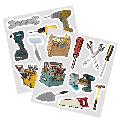 Bouw Gereedschap Stickers voor tieners en volwassenen, 50 stuks, Bouw Implementatie, Vinyl Sticker Set, Auto, Motorfiets, Fiets, Skateboard, Snowboard, Bagage, Laptop, Koffer, Helm