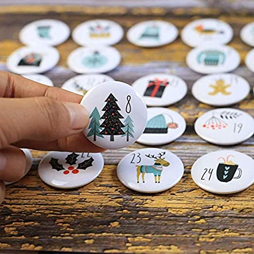 Advent Kalender met nummers van 1 tot 24 Digits voor Kerstkalender DIY Jute Tassen Pins 5