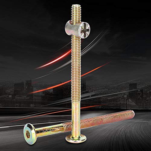 10 st Meubilair Bolts M6 Carbon Steel met Vnuts Dowel Nut Connector bevestigingsstuk Connector Bolt Threaded Inserts Schroef (60mm / 2.4cm)