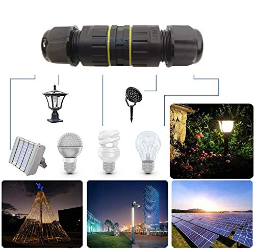 Kabelconnectoren IP68, Dujelixa 1st Waterdichte verbinding Box 2/3 Way Line M25 Verlengkabel Connector, Draadbereik 6-11mm, Elektrische Buitenbox, Externe Mouw Koppeling voor Power Cord