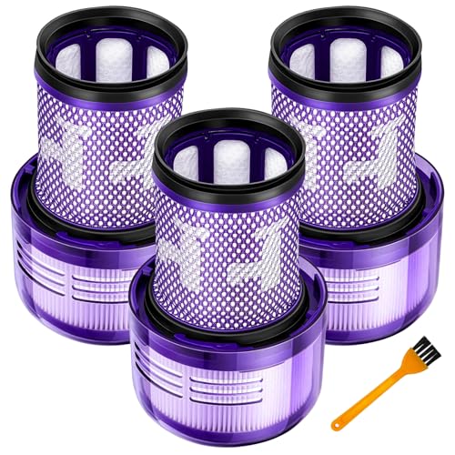 3Pcs HEPA Filter 971517-01 Voor Dyson V12 Detect Slim Draadloze Stofzuiger Onderdelen Accessoires, met 1x Borstel
