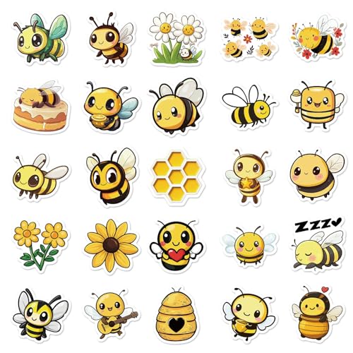 Verpakking van 50 Animal Bees Vinyl Sticker Set, Auto, Motorfiets, Fiets, Skateboard, Snowboard, Bagage, Laptop, Koffer, Helm, Motorfiets, Computer 4