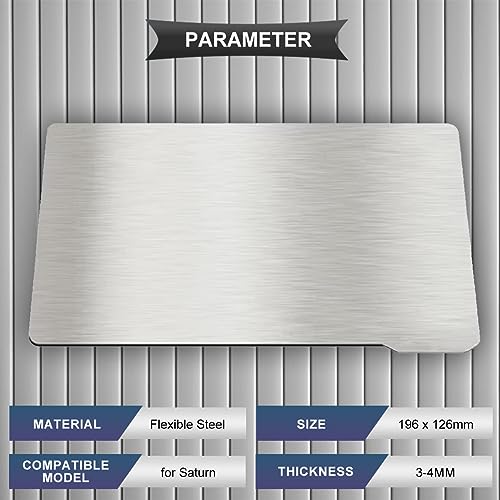 Hars 3D Printerplate Shape, 3D Printer Building Surface, Magnetische flexibele staalplaat, 196 x 126 mm, 3D Printer Bed, Accessoires voor Elego Saturnus met reinigingsgereedschap, Kleurfilter