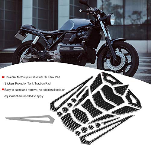 Motorcycle Tank Protector, Universele Motorfiets Zijtank Pad Gas brandstofolie tankpad Stickers Sticker Beschermer Tank Traction Pad (Zilver Rand)