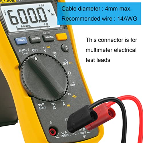 Multimetertest lood 4mm banaan Plugs Veiligheid Volledig geïsoleerd Gehard, 10 PCS Stapelbare connectoren 4mm Banaan Man met Banana Plug Adapters voor Elektrische Testing 3