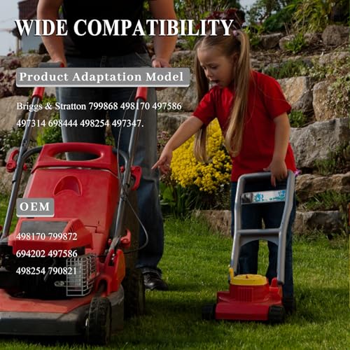 799868 Carburetor Kit Compatibel met 498170 799872 694202 497586 498254 790821 Carburetor vervangingsmotor gazon maaier met luchtfilter vonkplug 3