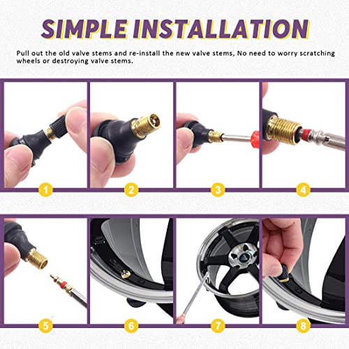 44 Pieces Tire Valve Verwijderaar, Core Remover Valve voor Auto, 10 Pieces Core Valves, TR412 Tyre Repair Kit, voor Auto's, Vrachtwagens, Fietsen, Motorfietsen 5