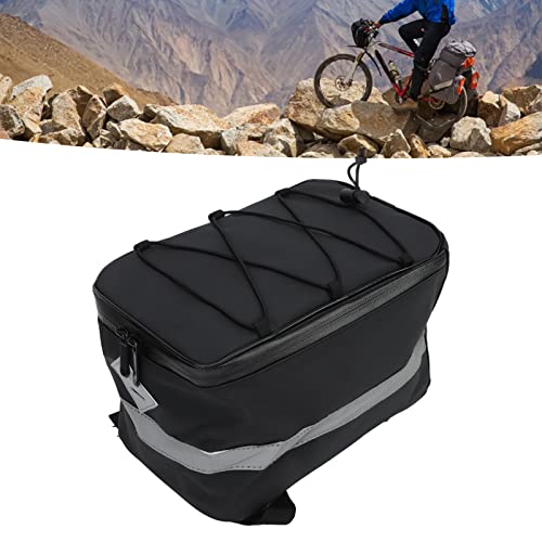Fiets Achterzitzak, Layered Design Waterdicht Stabiele fiets bagagedrager tas ritssluiting voor buiten fietsen (8L) Fietsrekken en opslag 3