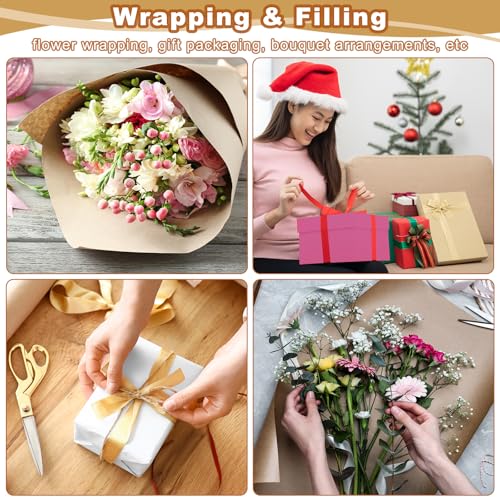 Cadeaupapier 38cm x 15m 70g/m2 Cadeauverpakking Papier Roll Cadeau Wrap Plain Wrapping Paper voor Poster Pin Board Cadeauverpakking Paper Light Red 4