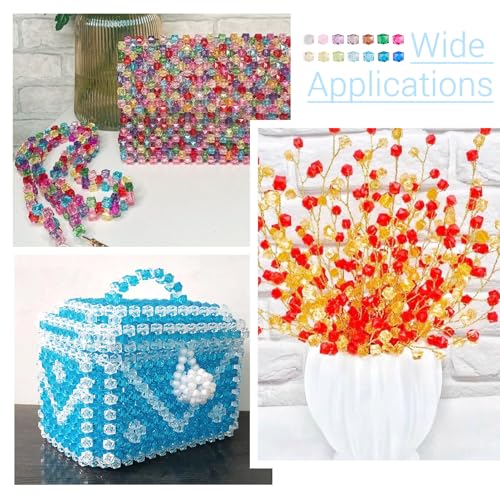 210 st Kubus Facet kralen Clear Square Kralen Acryl Losse Spacer Kralen Bulk voor oorbellen ketting ambachtelijke armband DIY Sieraden Vrouwen accessoire 4