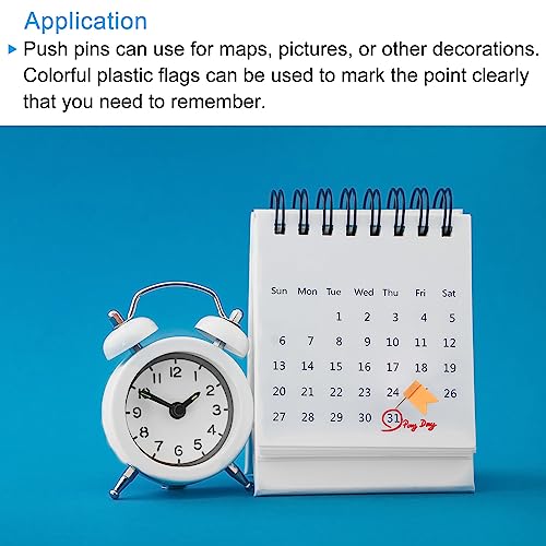 50 stuks Vlaggenkaart pennen, 1 Inch Reiskaart Pennen met Plastic Head voor Cork Pin Board Fotokaart Oranje ophangen 5