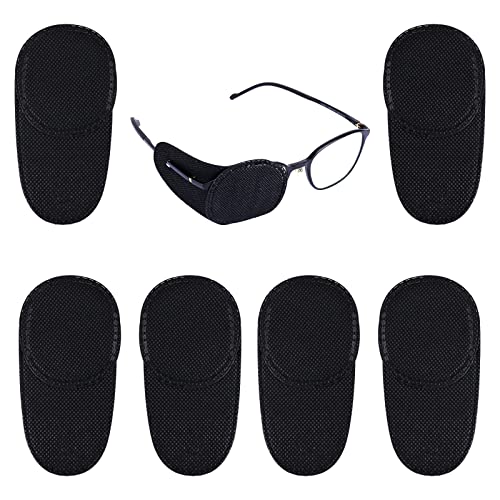 6 st Eye Patches voor glazen, Black Eye Patch Glazen Herbruikbare medische oog Patches voor volwassenen te behandelen Lazy Eye Amblyopia Strabismus voor kinderen Volwassenen (Groot)