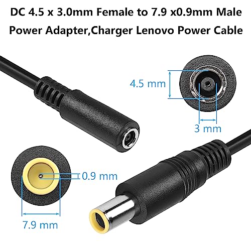 2pcs DC 4.5 x 3mm stopcontact naar 7.9 x 0,9mm stekker voeding adapter voor laptop netsnoer