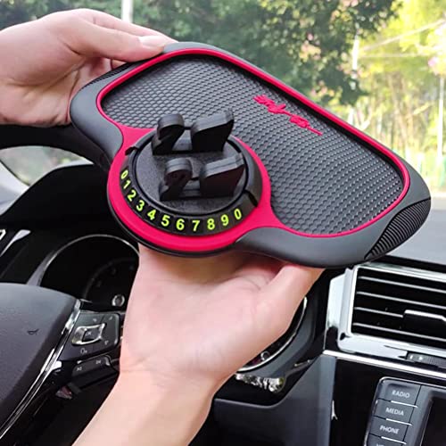 Non Slip Phone Pad, 8 * 19 * 24cm Car Dashboard Anti Slip Rubber Pad Auto 360 graden roterende telefoonhouder voor telefoons Zonnebril sleutels (Non-slip Mat Blauw) met verborgen licentieplaat) 5