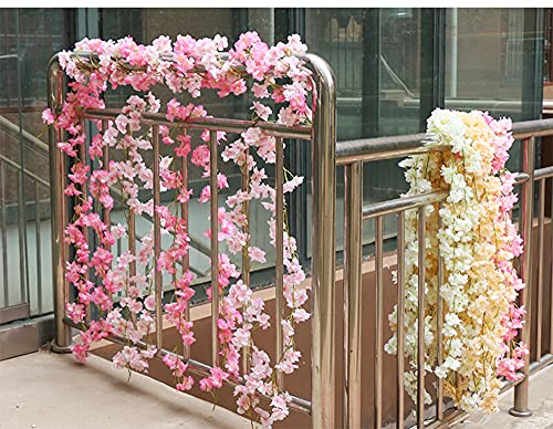 1 stuk kunstmatige kersen Blossom Garlands bloemen krans bloemen Vine zijde bloemen Garlands hangen kunstbloemen Garland decoratie voor bruiloft partij Startpagina Tuin boog muren 256 3
