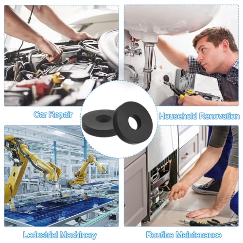 Platte rubberen ringen, 40 st 3/4 inch OD x 1/4 inch ID x 1/8 Dikte Multi-Function Spacer Rubber Bushing Anti Vibratie Wasmachines voor Bolts Schroeven Auto huishoudelijke apparaten 5