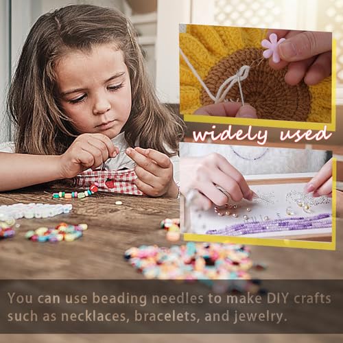 6 st. Naalden Set naaldnaalden, 3 stuks naalddragers, 2 maten, roestvrij stalen kralen naalden, lange rechte naalden, grote oog kraal naalden voor ambachten en sieraden maken 5