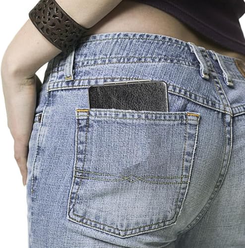 Compacte Pocket Spiegel, 1X/2 x Pocket Spiegel met vergroting, Classic PU leer, Zwart, Opvouwbare Dubbelzijdige Pocket Spiegel, Kleine Portabiliteit voor Reizen (62 x 85 mm) 4