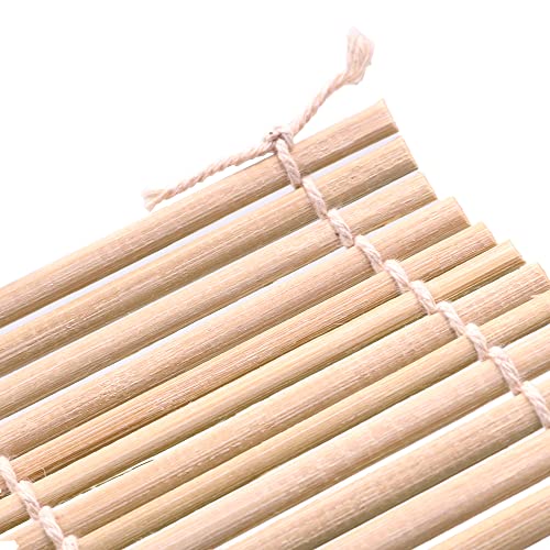 2 Pack Bamboo Sushi Mat Sushi Roller Bamboo Sushi Rolling Mat Maker 9.5" Vierkant 4