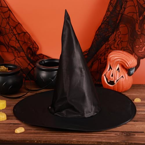 Heksenhoed voor Kinderen, Cosplay Tovenaarshoed Decoratie Halloween Heksenhoeden Tovenaarskostuum Accessoires voor Halloweenfeest (Zwart) 3