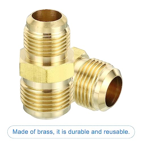 1/2" Man x 5/8" Man Messing Flare Union Connector, 2Scs Gas Adapter Messing Buis Koppelende Pijp Past voor slangen Fitting 4