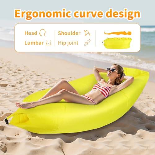 Opblaasbare dekstoel, Draagbare Air Recliner Hangmat Bank, Strand Bed, Zwembad Float Lounge, Wandelen, Picknick, Strand Reizen