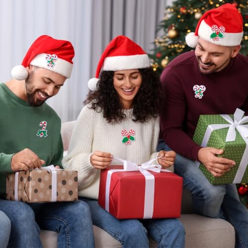 18 Stks 3 Stijlen Kerst Borduren Draad Ijzer Op Naaien Patches, Snoep Riet Geborduurde Applique voor Kleding Jurk Jassen Caps DIY Reparatie Patches Naaien Craft Decoratie 5